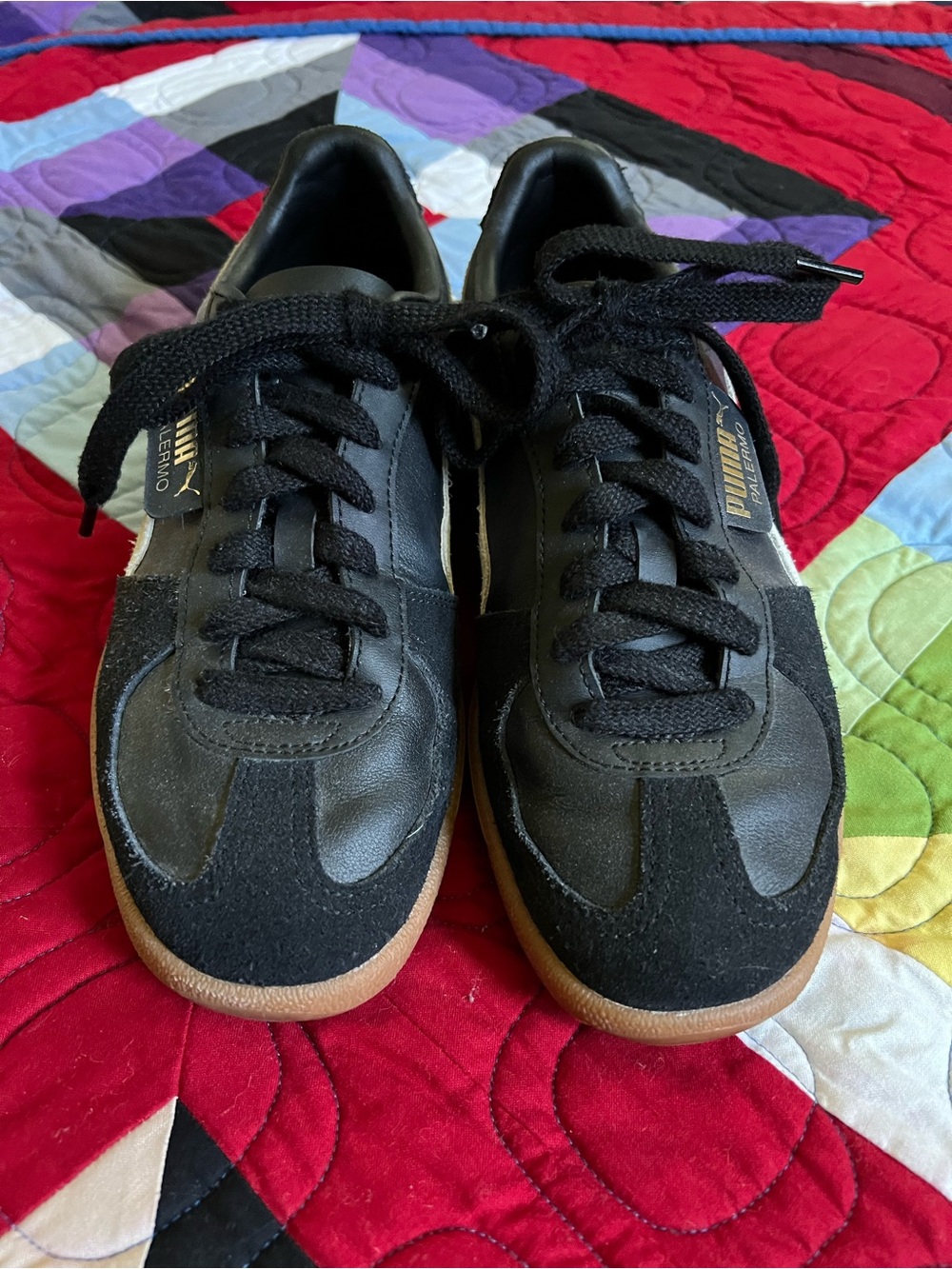 Puma Paloma Women’s Black and White Gum-Sole Low-Top Sneakers